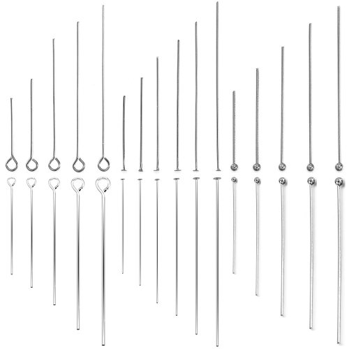 Image of 100-Piece Stainless Steel Headpins for DIY Jewelry Making – Flat Head Eye Pins for Earrings, Beading & Craft Projects