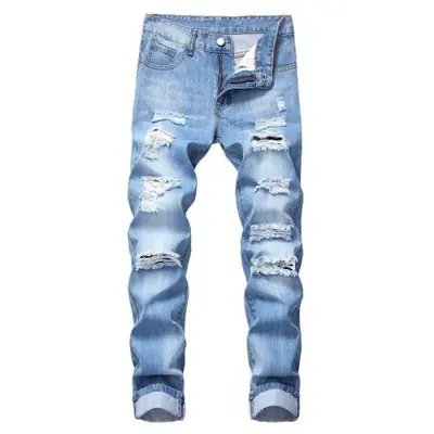 Image de Jean Skinny Déchiré Homme Style Punk Vintage