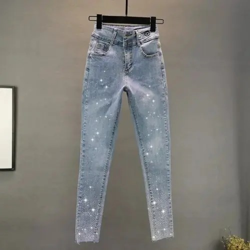 Image de Jeans Femme Été 2025 - Crayon Élastique & Diamant
