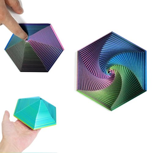Afbeelding van 3D Gedrukt Fractal Fidget Hexagon 7 cm Draagbare Spelen Zintuiglijke Anti-stress Speelgoed Desktop Ornament Kid Speelgoed Visuele Speelgoed