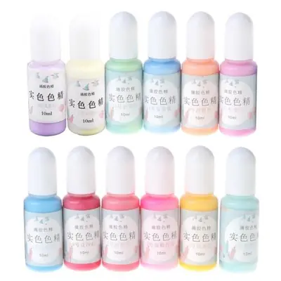Image de 12 Couleurs de Résine Époxy Liquide - Pigments Bonbons pour Bijoux DIY