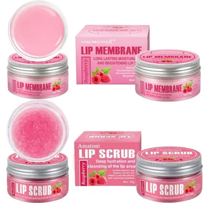 Gommage & Rouge à Lèvres Hydratant Framboise - Duo Soin Lèvres