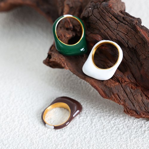 Bild von Multi Farbe Emaille Edelstahl Ringe Für Frauen Vergoldet Wasserdicht frauen Ästhetischen Ring Mädchen Ringe Frau Schmuck Geschenke