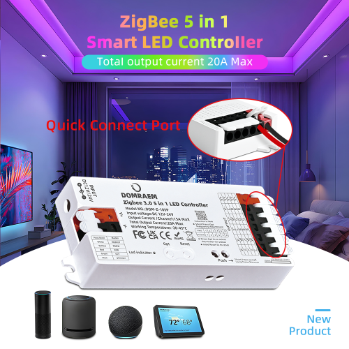 Image de Contrôleur LED Zigbee 5-en-1 - RGB, CCT, RGBW, RGBCCT