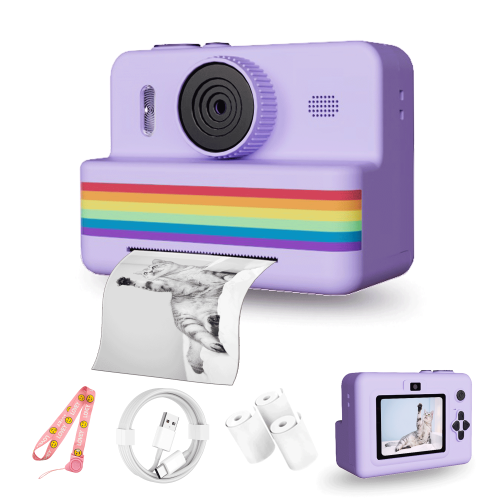 Afbeelding van 2,8 inch groot scherm Instant Print Camera, HD digitale videocamera voor kinderen, Outdoor Zero Ink draagbare print speelgoedcamera