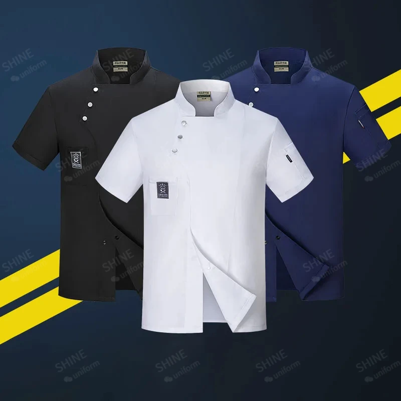 Afbeelding van Ademende Chef-Kok Jas voor Mannen – Korte en Lange Mouwen, Uniform voor Keuken, Restaurant, Bakkerij en Catering