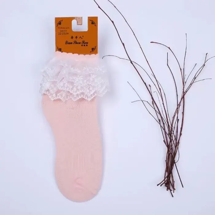 Image de Chaussettes Lolita Dentelle Blanches à Volants