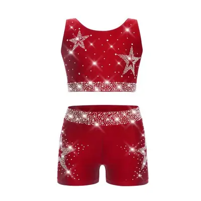 Image de Tenue de Danse Élégante pour Filles - Gilet Court & Short Strassés