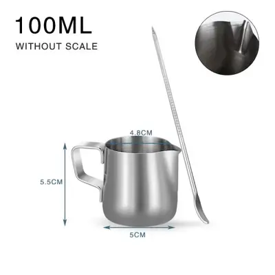 Image de Pichet à Mousseur à Lait Acier Inoxydable - 100ml, 350ml, 600ml