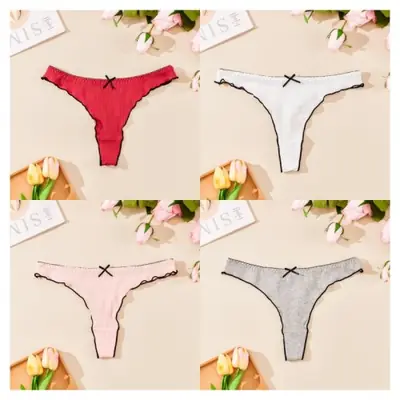 Image de String Coton Confortable Sans Couture - Lot de 4