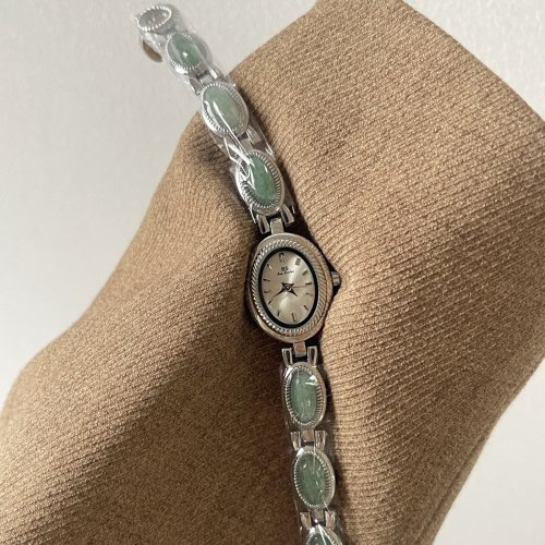 Imagen de Reloj de Pulsera de Jade Natural para Mujer, Reloj de Cuarzo Dorado de Lujo, Elegante y de Alta Calidad, Ideal como Regalo