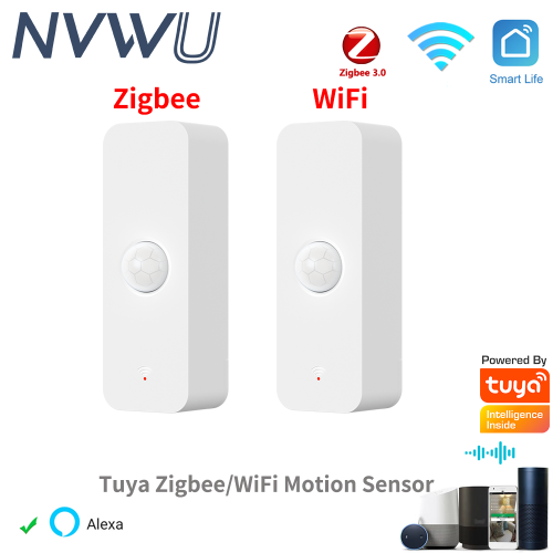 Imagen de Sensor de Movimiento Infrarrojo Tuya WiFi Zigbee para Hogar Inteligente con Detección de Cuerpo Humano, Compatible con Alexa y Google Home