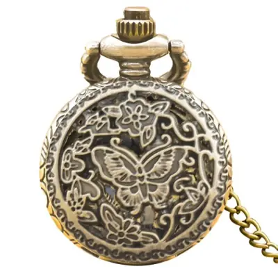 Image de Montre de Poche Steampunk Libellule - Collier Pendentif Vintage
