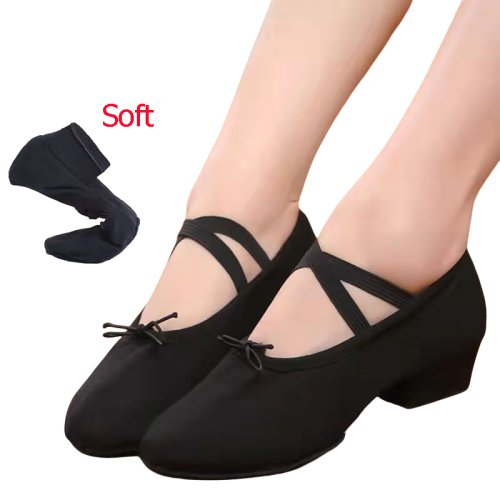 Zdjęcie Buty do tańca baletowego Kobiety Nauczycielka Buty do treningu scenicznego Kapcie z miękką podeszwą Buty do ćwiczeń brzucha do jogi Dziewczęce buty do tańca jazzowego