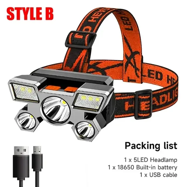 Image de Lampe Frontale LED Rechargeable Ultra Brillante