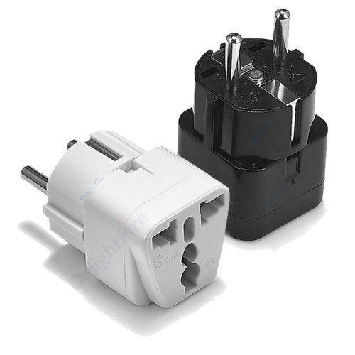 Zdjęcie Uniwersalny Adapter Wtyczkowy Podróżny z Wtyczką EU, UK, US, AU – Gniazdo Elektryczne Typu E/F dla Francji i Hiszpanii, Kompatybilny z Prądem AC