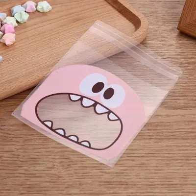 Image de Sacs Auto-Adhésifs Monstres - 50 Pièces pour Biscuits & Bonbons