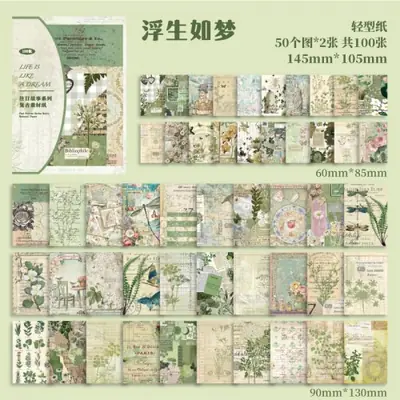 Image de Pack de 100 Papiers Vintage pour Scrapbooking