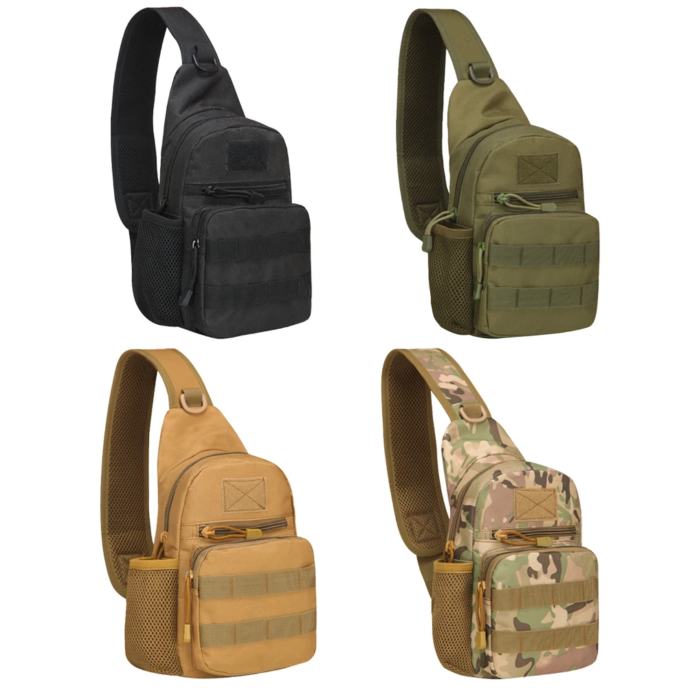 Immagine di Borsa da Petto Tattica Mimetica in Nylon per Trekking, Caccia e Pesca – Zaino da Uomo con Design Outdoor Resistente e Funzionale
