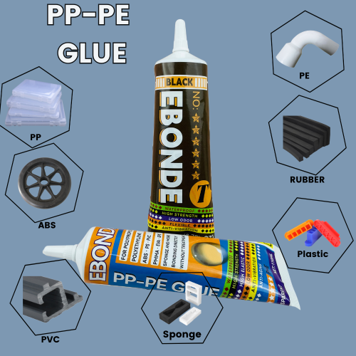 Immagine di Colla Super Resistente per Plastica PP PE: Adesivo Nero e Trasparente per Polipropilene, Polietilene, ABS, PVC, PMMA, Spugna e EVA