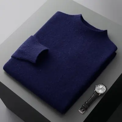 Image de Pull Homme Col Montant en Laine Mérinos - Chaud & Doux