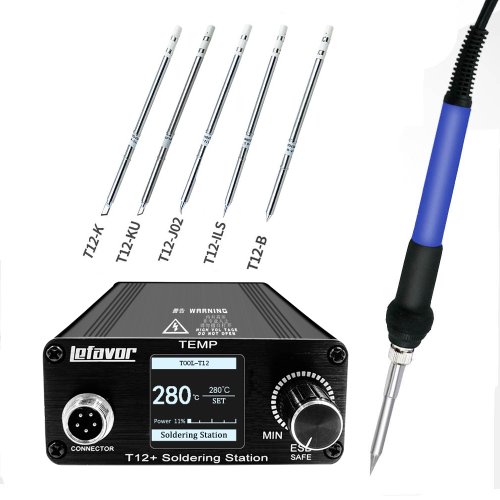Image of T12 75W Digital Soldering Iron Station with Adjustable Temperature Control and Microcontroller for Precision Welding and Rework Tasks
