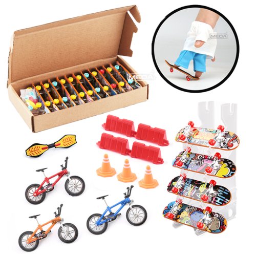 Afbeelding van Fingerboard Set met DIY Ramp Park, Metalen Brug en Skate Trucks – Mini Skateboard voor Kinderen en Fans van Finger Scooter en Pocket Toys