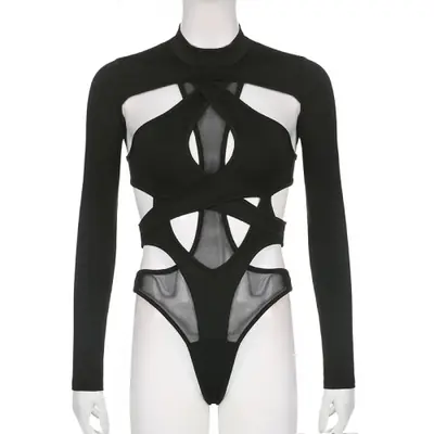 Image de Combinaison Transparente Dos Nu - Style Gothique Y2K