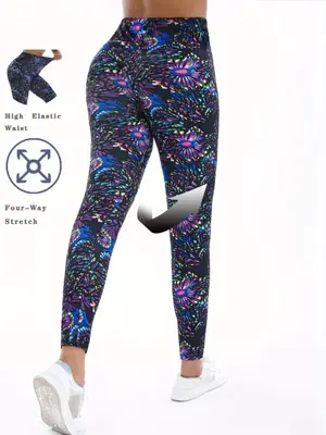 Image de Legging Imprimé Géométrique - Confort & Style pour le Sport