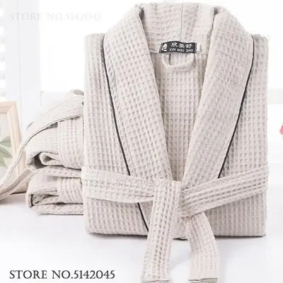 Image de Robe de Chambre en Coton Gaufre - Kimono Yukata Détente