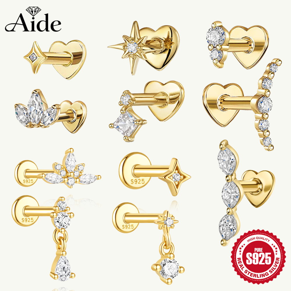 Bild von Eleganter Herz-Helix-Piercing aus 925er Silber mit Zirkon