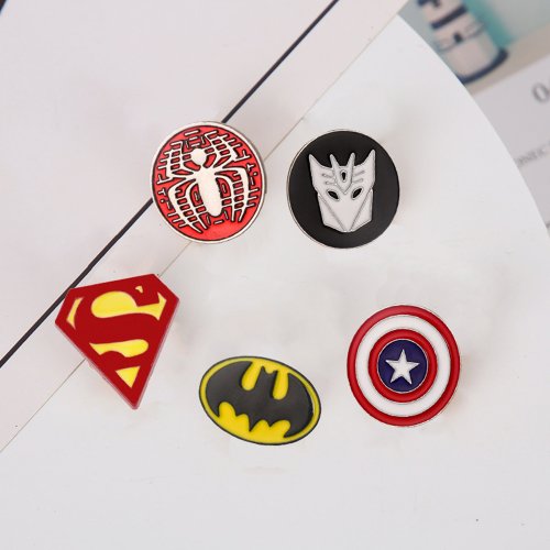 Afbeelding van 5 stuks Marvel Avengers Superhelden Emaille Revers Pin Set - Captain America, Spiderman en meer voor Kleding, Rugzak en Accessoires