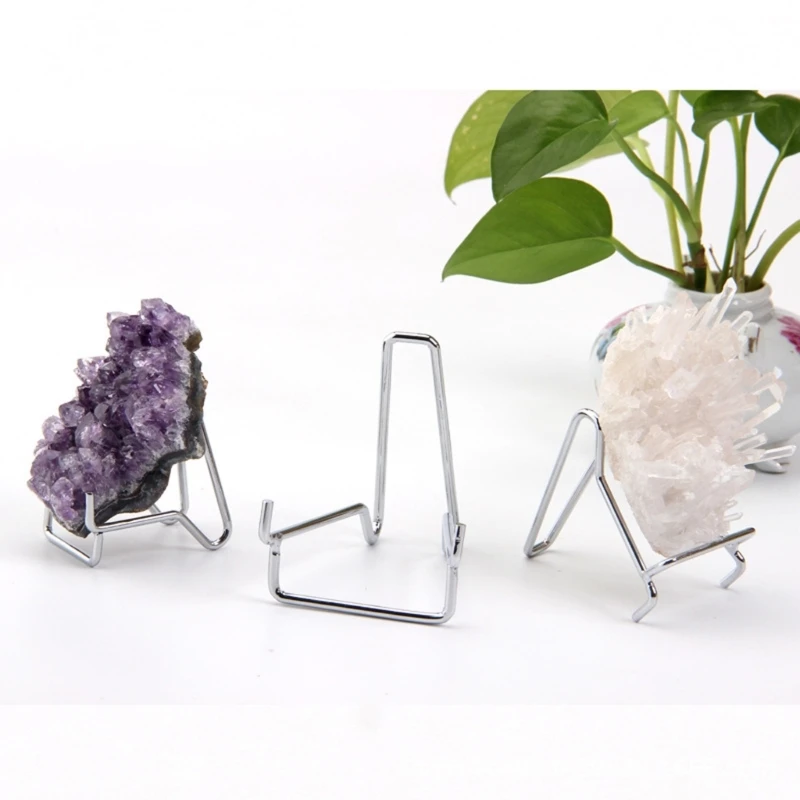 Imagen de Soporte Metálico para Piedras Preciosas, Minerales y Geodas – Exhibidor con Brazo Ajustable para Roca y Cristales