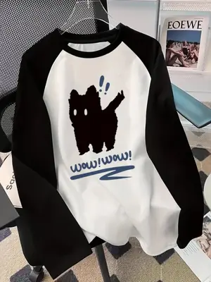 Image de T-Shirt Chat Noir Drôle - Style Décontracté Femme