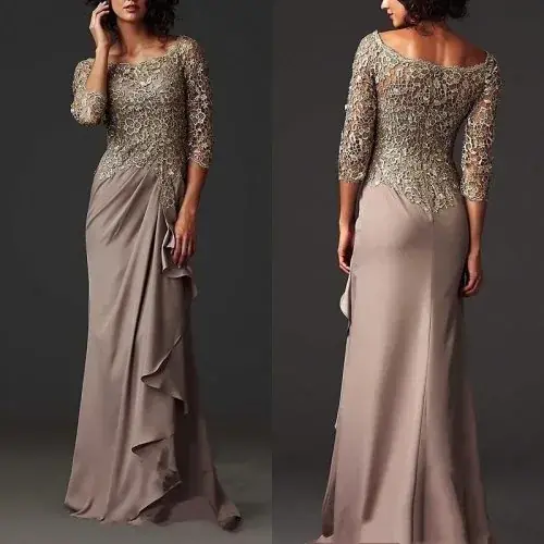 Image de Robe Maman Mariée Marron Élégante 2023