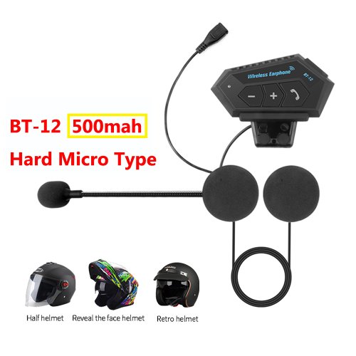 Afbeelding van Motorhelm Headset Bluetooth 5.0 + Mvo Koptelefoon 2000Mah Batterij Anti-Interferentie Handsfree Voor Full/Half Gezicht helm