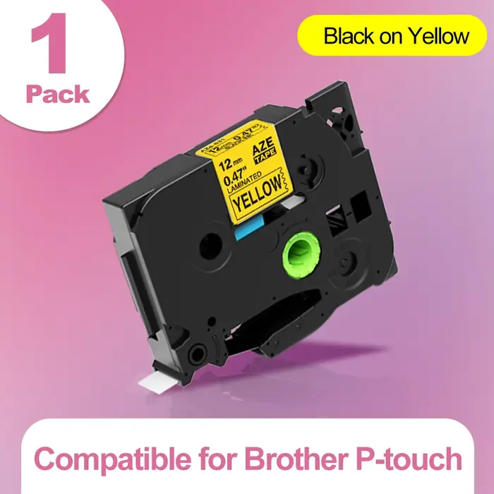 12mm Noir sur jaune