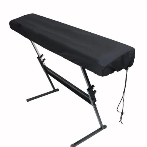 Image of Adjustable Breathable Canvas Dust Cover for 61/88-Key Digital, Electric, and Electronic Pianos – Waterproof & Protective Keyboard Cover