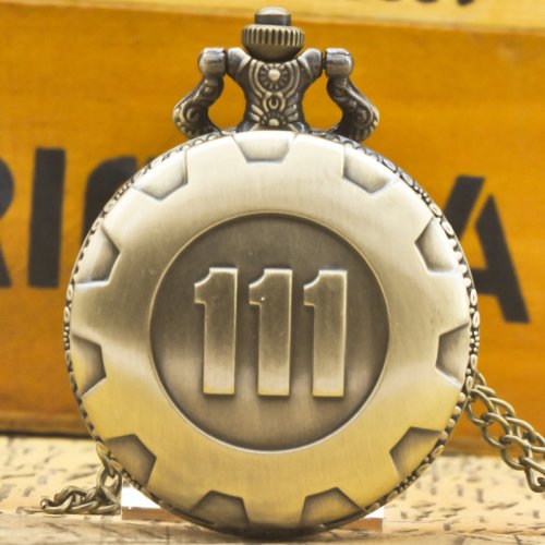 Bild von Vintage Bronze Steampunk Geschnitzte Quarz Taschenuhr Halskette mit Anhänger – Elegante Uhrkette für Herren und Damen als Geschenk