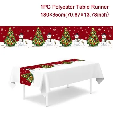 Image de Nappe de Noël Élégante - Décoration festive pour votre table