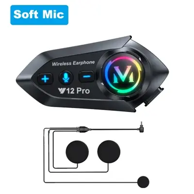 Image de Casque moto Y12 Pro Bluetooth avec interphone et assistant vocal