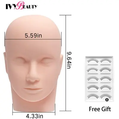 Image de Tête de Mannequin Silicone pour Coiffure & Maquillage