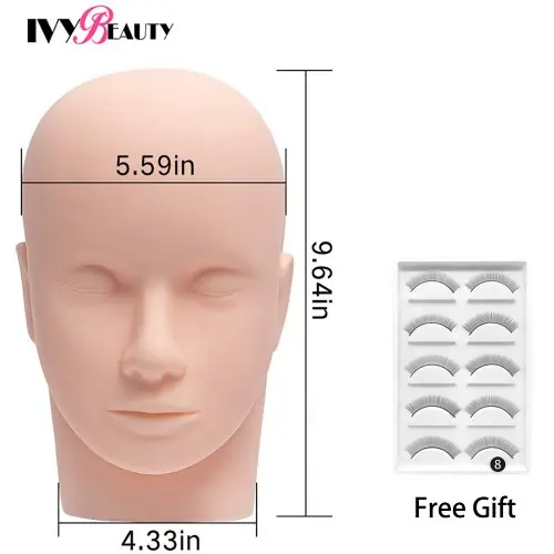 Image de Tête de Mannequin Silicone pour Coiffure & Maquillage