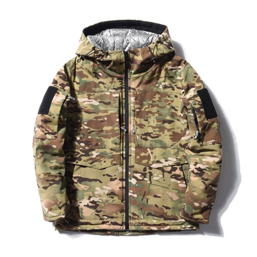 Afbeelding van Winter Heren Tactische Camouflage Katoen Gewatteerde Jas – Warme, Winddichte Militaire Parka voor Outdoor en Jacht