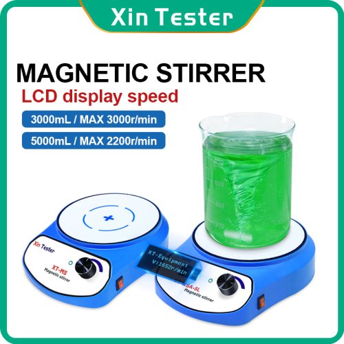 Image of Xin Tester Digital Magnetic Stirrer with LCD Display – 3000ml Lab-Grade Stir Plate Mixer for Home, Kitchen & Educational Use