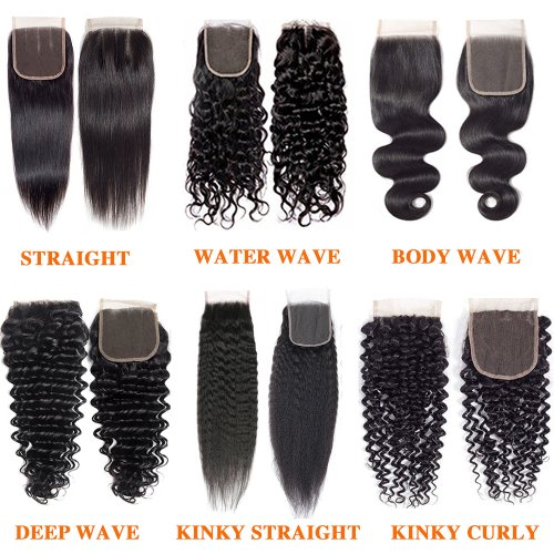 Bild von Natürliches 4x4 HD-Transparent-Spitzen-Frontal mit Remy-Haar – Gerade, Körperwelle, Tiefe Wellen und Locken, Pre-Plucked, Freier Teil, Echthaarverlängerung