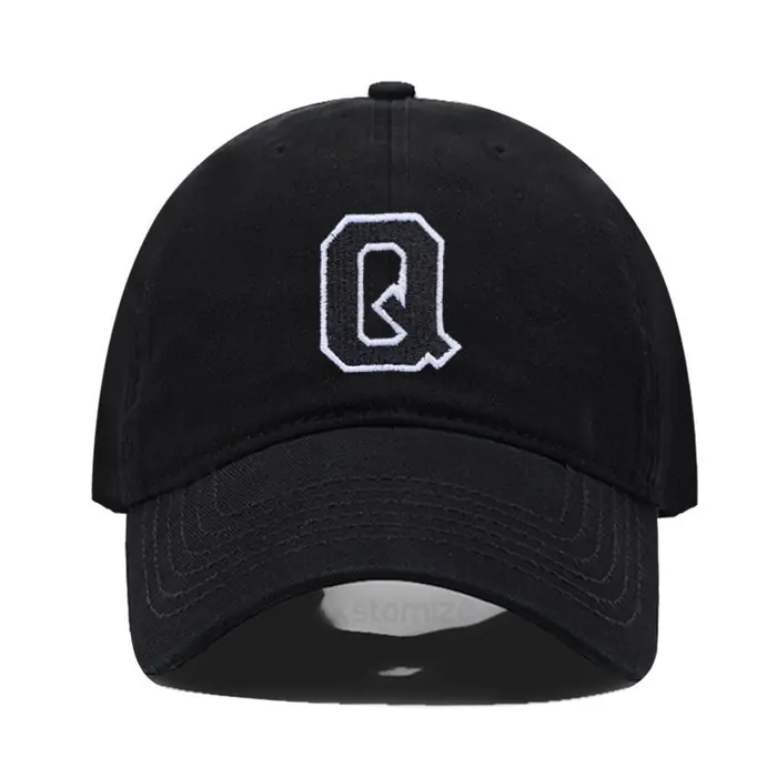 Image de Casquette Baseball Noire Lettre Initiale - Style Élégant & Confort