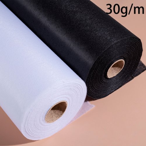 Image of Lightweight Non-Woven Fusible Interfacing Fabric - 5 Meters (5.4 Yards) - 30gsm for Sewing, Apparel, DIY Projects & Craft Accessories