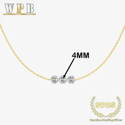 Image de Collier Argent Sterling 925 avec Zircons Scintillants - Élégant & Unisexe