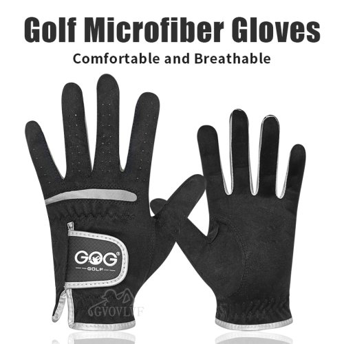 Image de Gant de Golf Homme Noir - Respirant & Antidérapant